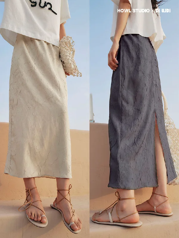 HOWL X DI UJDI Collection Textured skirt belted skirt waist