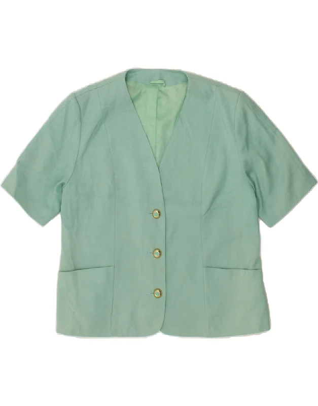 VINTAGE Womens 3 Button Short Sleeve Blazer Jacket UK 16 Large Green Plaid Jacket Tartan Jacket Houndstooth Jacket VINTAGE Womens 3 Button Short Sleeve Blazer Jacket UK 16 Large Green Plaid Jacket Tartan Jacket Houndstooth Jacket