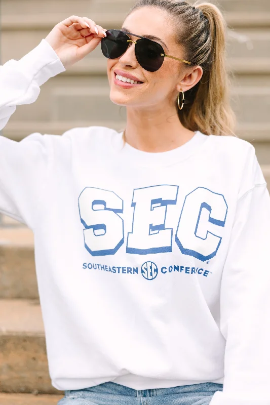 Charlie Southern: SEC White Retro Sweatshirt Hoodie with Rhinestones Sparkly Elegant Charlie Southern: SEC White Retro Sweatshirt Hoodie with Rhinestones Sparkly Elegant
