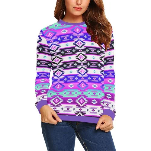 Adobe Dance Crewneck Sweatshirt for Women Hoodie with Side Slits Relaxed Casual