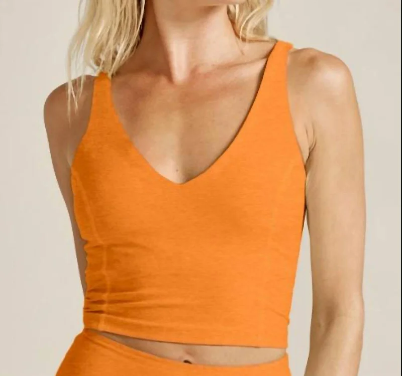 Spacedye Always On Cropped Tank In Mellow Apricot Heather long tank top