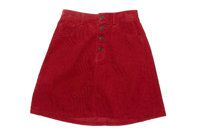 Corduroy Mini Skirt - W24" flowy skirt hem