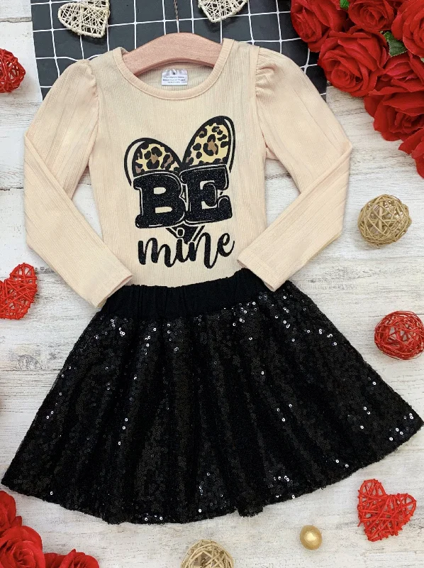 Be Mine Sequin Skirt Set velvet skirt plush