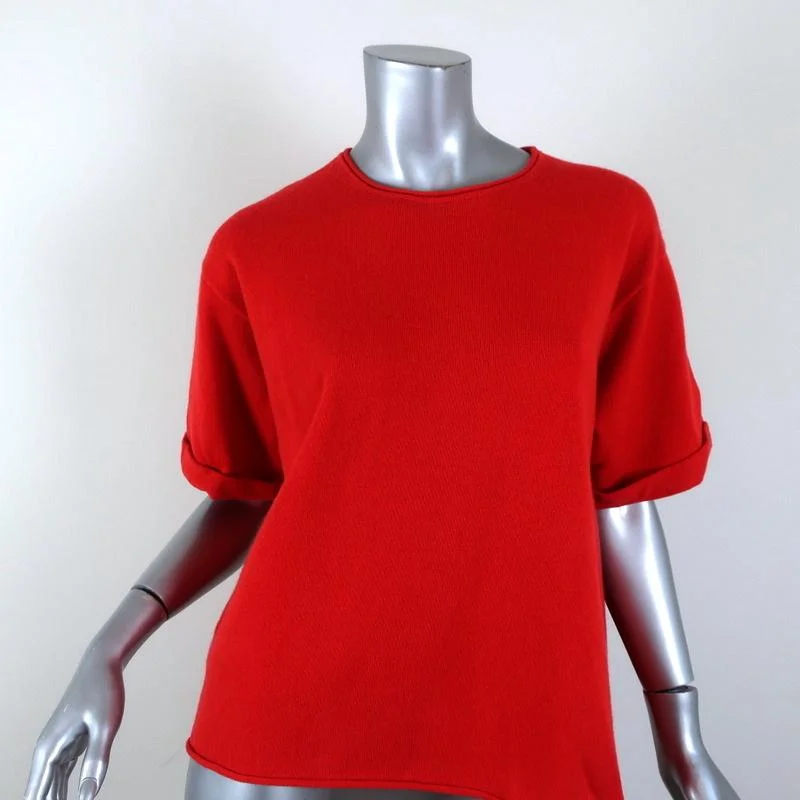 Dorothee Schumacher Cashmere Tee Poppy Size 1 Short Sleeve Sweater Top Sweater Knitwear Pullover