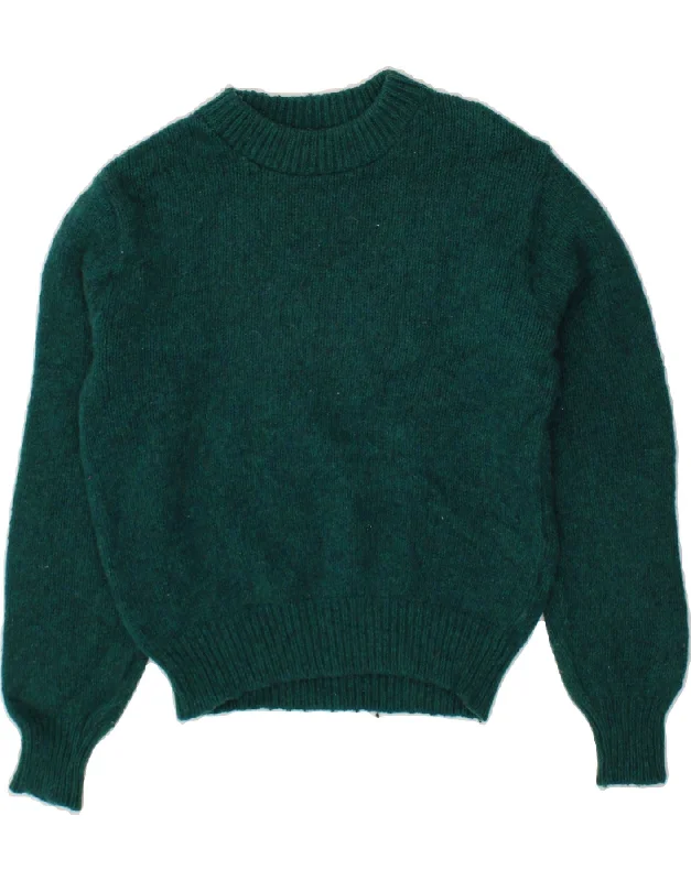 EDDIE BAUER Womens Turtle Neck Jumper Sweater UK 10 Small Green Wool Print Jacquard Patchwork EDDIE BAUER Womens Turtle Neck Jumper Sweater UK 10 Small Green Wool Print Jacquard Patchwork