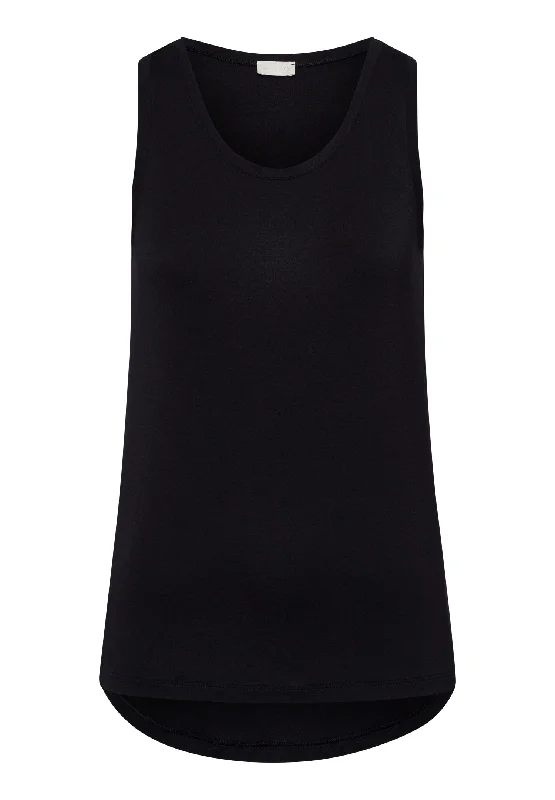 Yoga Relaxed Round Neck Tank Top | Black Beauty 78794-2199 flowy tank top