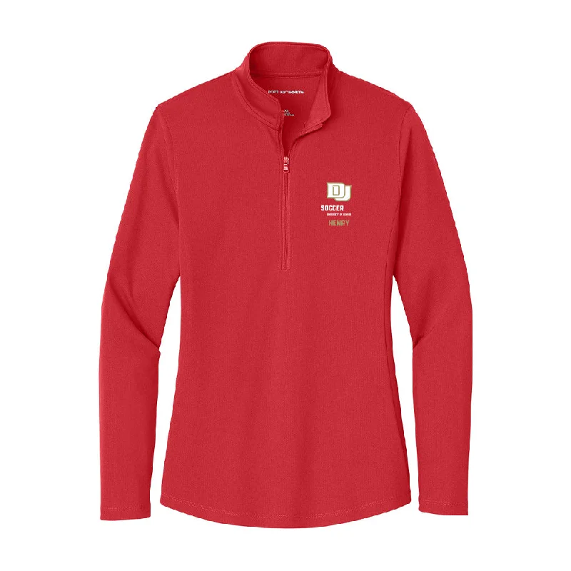 DU - NCAA Women's Soccer : Ally Henry - Women's Lightweight Quarter Zip Jacket Front Pockets Side Pockets Patch Pockets DU - NCAA Women's Soccer : Ally Henry - Women's Lightweight Quarter Zip Jacket Front Pockets Side Pockets Patch Pockets