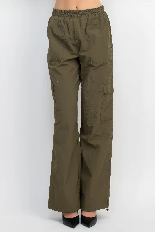 High-rise Cargo Parachute Pants Classic Chino Pants