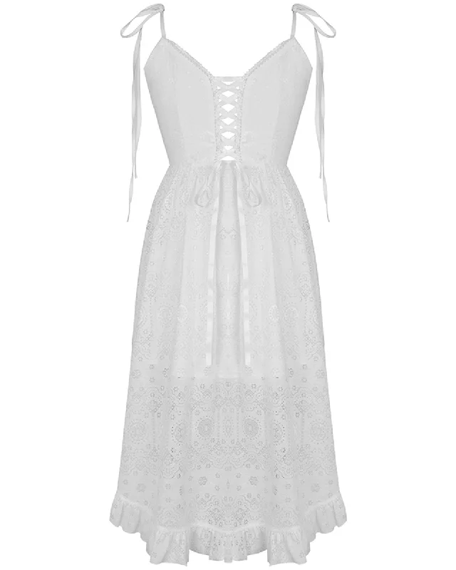 Dark In Love Gypsophilia White Gothic Lace Evening Dress Tunics Sophisticated sleek