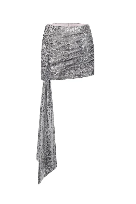 SILVER LIVIA MINI SKIRT leather skirt modern