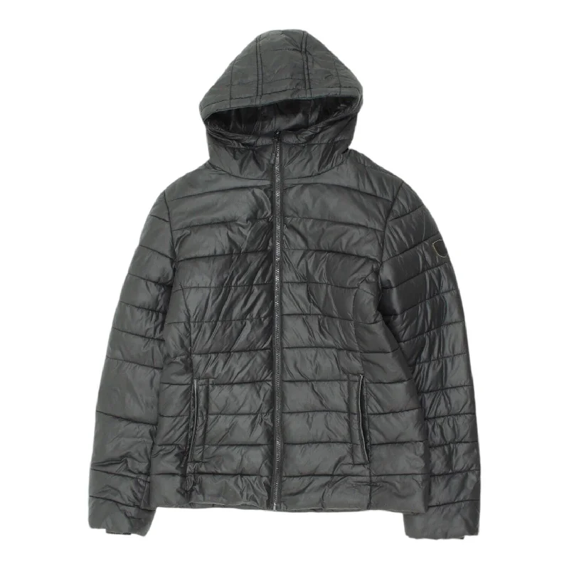 Diesel Womens Black Full Zip Hooded Puffer Jacket | Designer Padded Coat VTG Fleece Jacket Down Jacket Feather Jacket Diesel Womens Black Full Zip Hooded Puffer Jacket | Designer Padded Coat VTG Fleece Jacket Down Jacket Feather Jacket