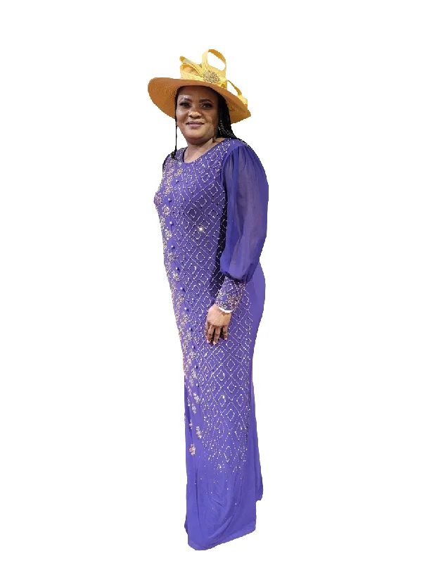 Beautiful purple long dress Tunics Hiking breathable