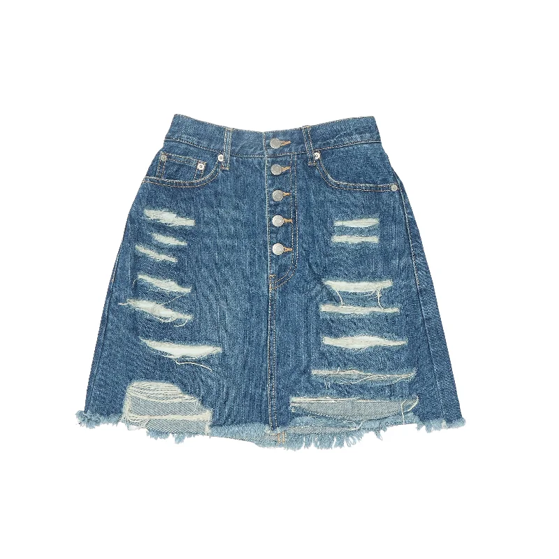 Denim Mini Skirt - W26" wool skirt sturdy