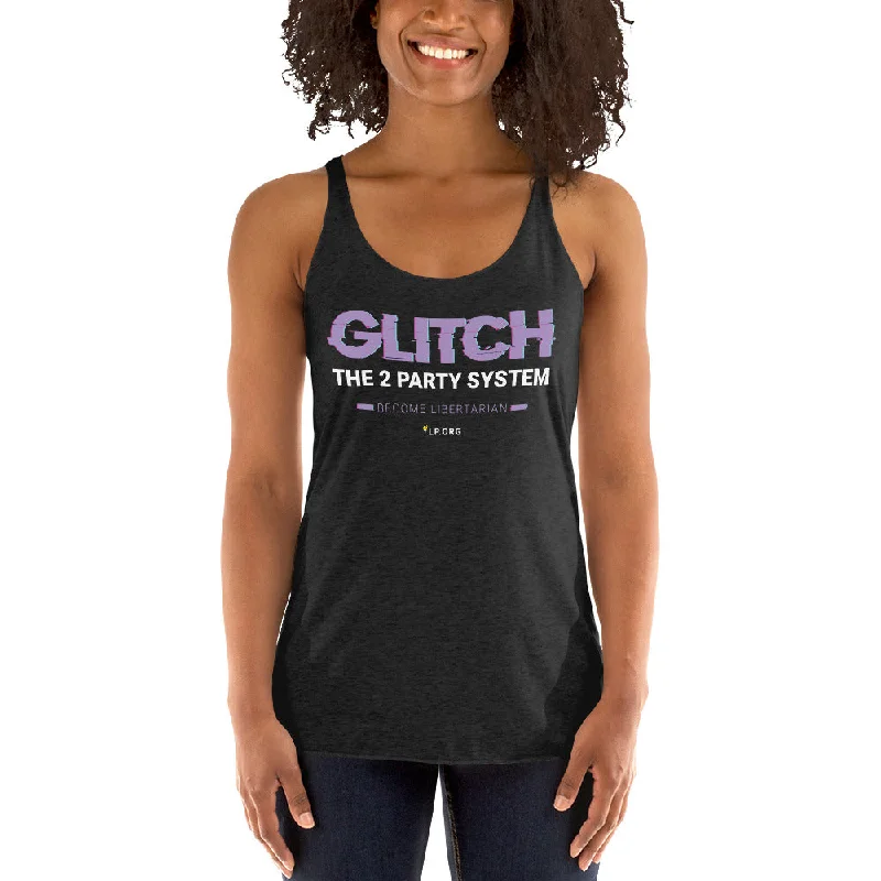 Glitch the Two Party System - Women's Racerback Tank trendy tank top