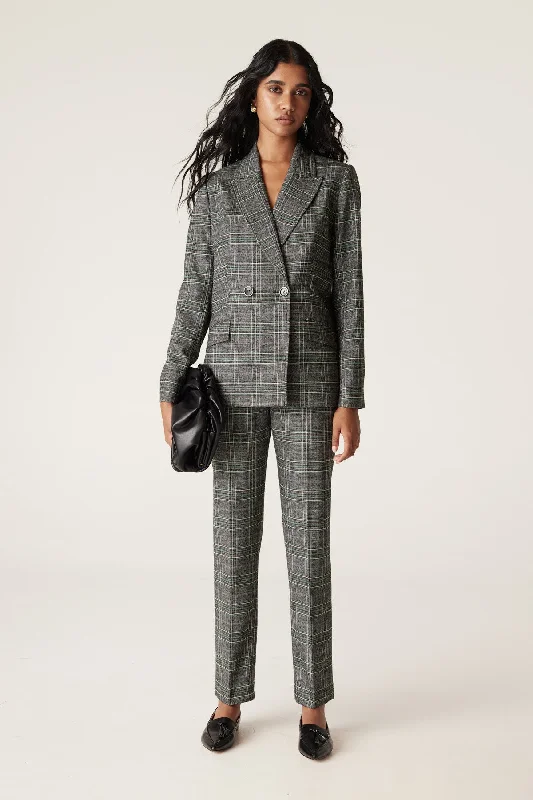 Lennon Check Pant - Green Check Modern Skinny Pants