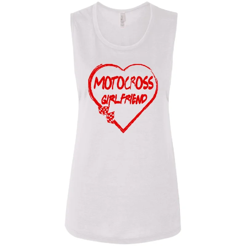 Motocross Girlfriend Heart Ladies' Flowy Muscle Tank essential tank top