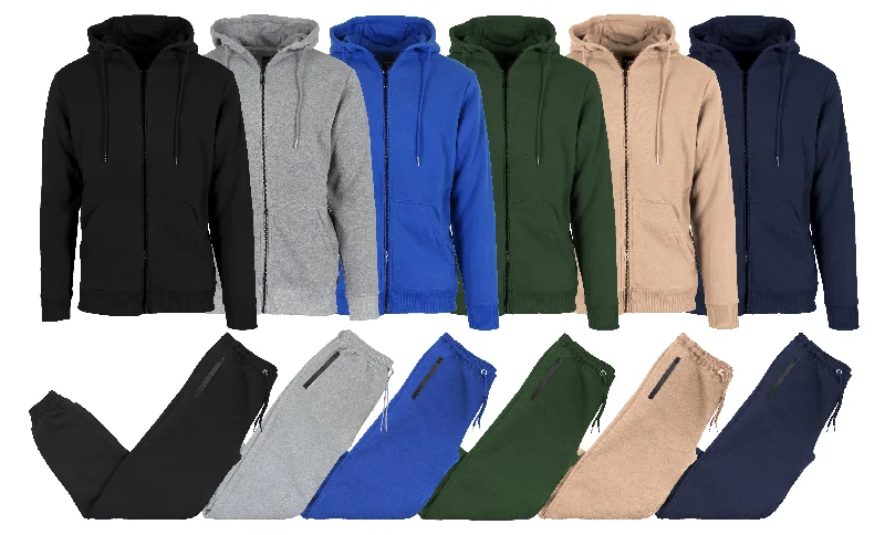 Adults 2 Piece Fleece-Lined Full Zip Hoodie & Jogger (6/Case) Hoodie with Lace Feminine Delicate