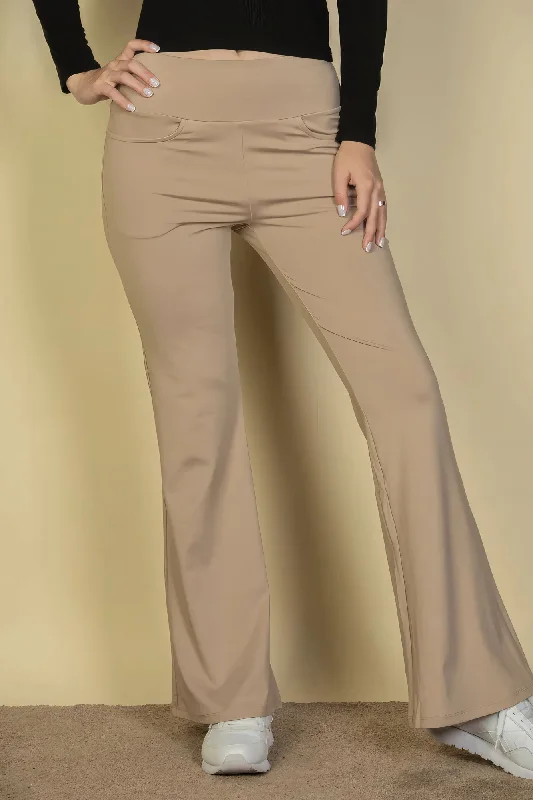 High Waisted Front Pocket Flare Pants Fashionable Jogger Pants