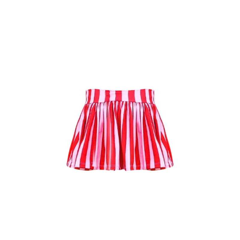 Preorder GLK0029 NO MOQ pink striped skirt pleated skirt texture