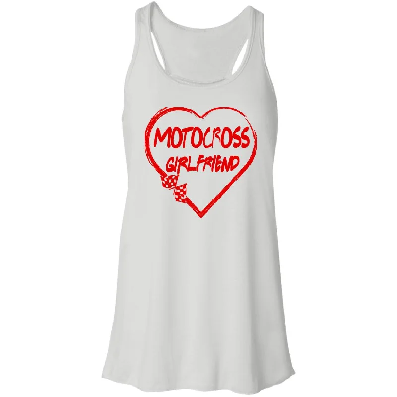 Motocross Girlfriend Heart Flowy Racerback Tank workout tank top