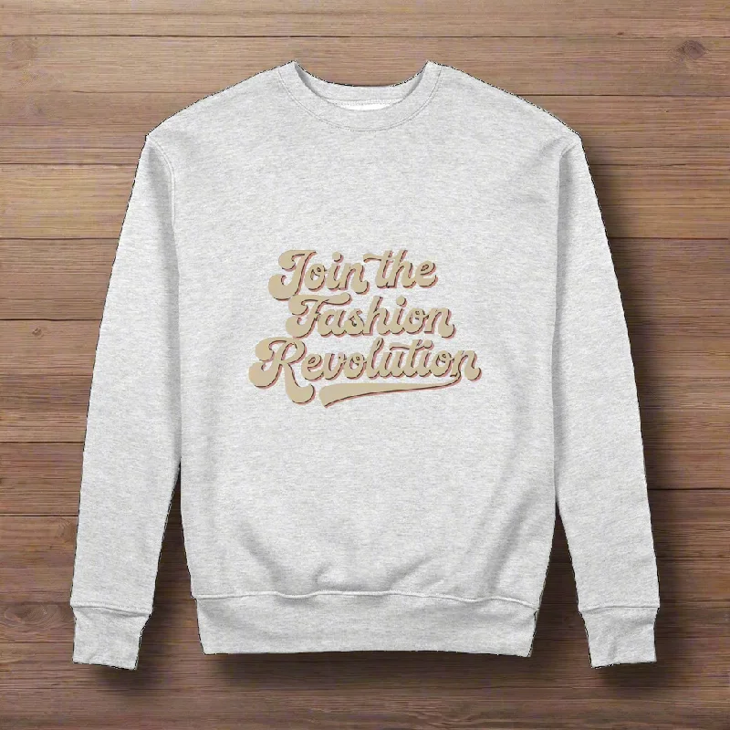 Join The Fashion Revolution 100% Organic Cotton Womens Graphic Sweatshirt Hoodie with Thumb Holes Functional Cozy Join The Fashion Revolution 100% Organic Cotton Womens Graphic Sweatshirt Hoodie with Thumb Holes Functional Cozy