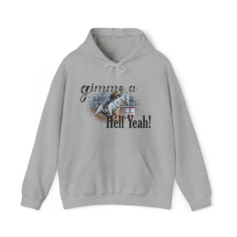 Gifts for Cowgirls Gimme a Hell Yeah Unisex Heavy Blend™ Hooded Sweatshirt Hoodie with Set-In Sleeves Structured Classic Gifts for Cowgirls Gimme a Hell Yeah Unisex Heavy Blend™ Hooded Sweatshirt Hoodie with Set-In Sleeves Structured Classic