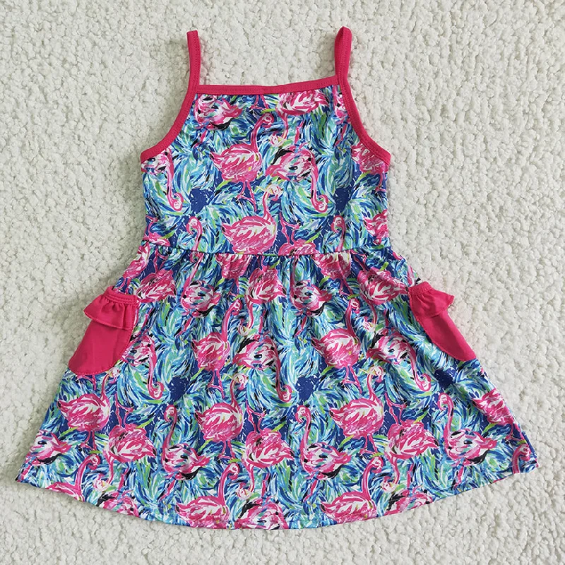 Clearance GSD0078 Girls rose camisole skirt with floral pocket cashmere skirt rich