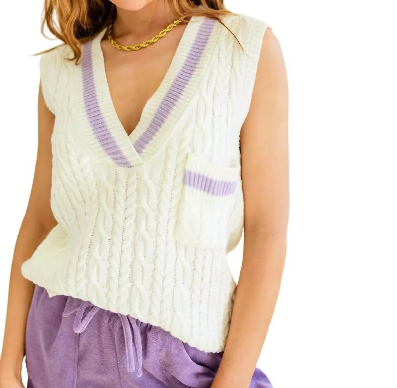 Power Girl Sweater Vest In White Slim Fit Regular Fit Oversized