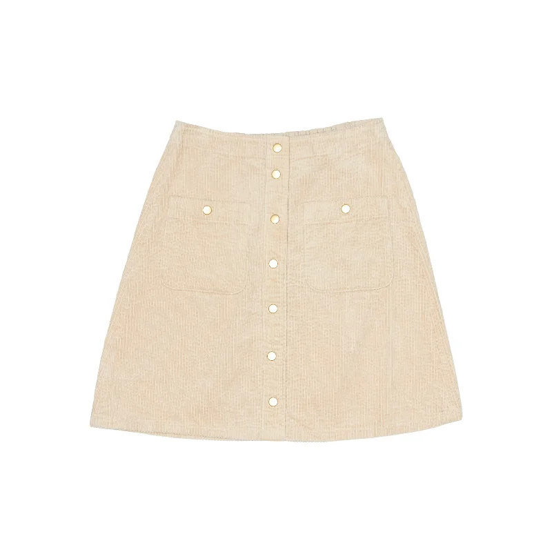 Corduroy Mini Skirt - W26" linen skirt natural