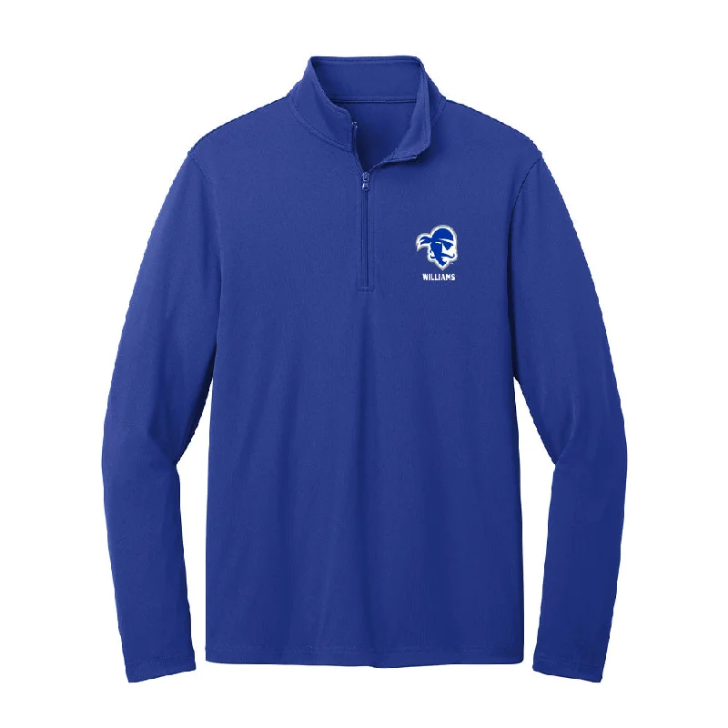 Seton Hall - NCAA Women's Soccer : Camryn Williams - Lightweight Quarter Zip Jacket Tiered Jacket Buttoned Jacket Zippered Jacket Seton Hall - NCAA Women's Soccer : Camryn Williams - Lightweight Quarter Zip Jacket Tiered Jacket Buttoned Jacket Zippered Jacket