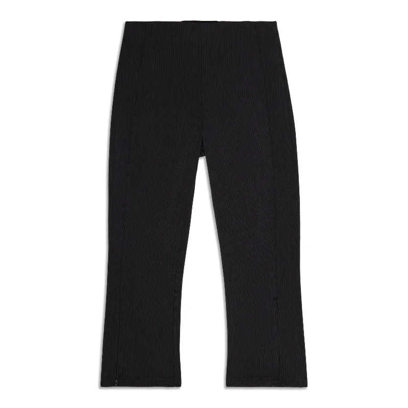 Ribbed Softstreme Zip-Leg High-Rise Cropped Pant - Resale Chic Slim Fit Pants