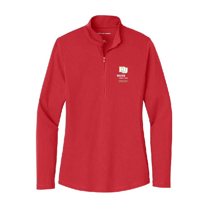 DU - NCAA Women's Soccer : Luci Vincent - Women's Lightweight Quarter Zip Jacket Toggled Jacket Drawstring Jacket Belted Jacket DU - NCAA Women's Soccer : Luci Vincent - Women's Lightweight Quarter Zip Jacket Toggled Jacket Drawstring Jacket Belted Jacket