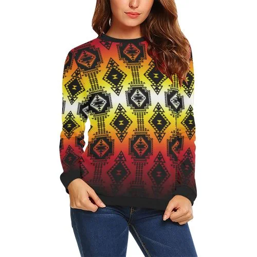 Gathering Fire Crewneck Sweatshirt for Women Graphic Hoodie Design Print