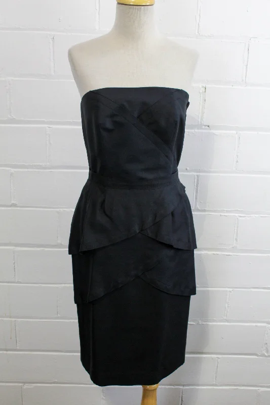 Vintage 1980s Guy Laroche Black Silk Skirt Set, Small silk skirt smooth