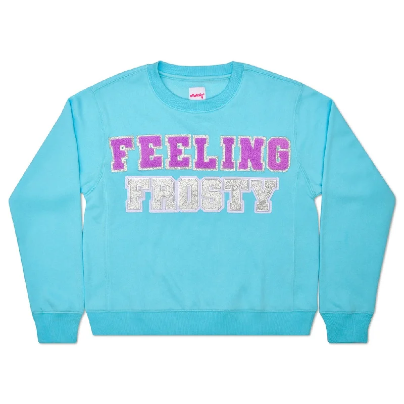 Feeling Frosty Sweatshirt Hoodie with Metallic Shiny Futuristic