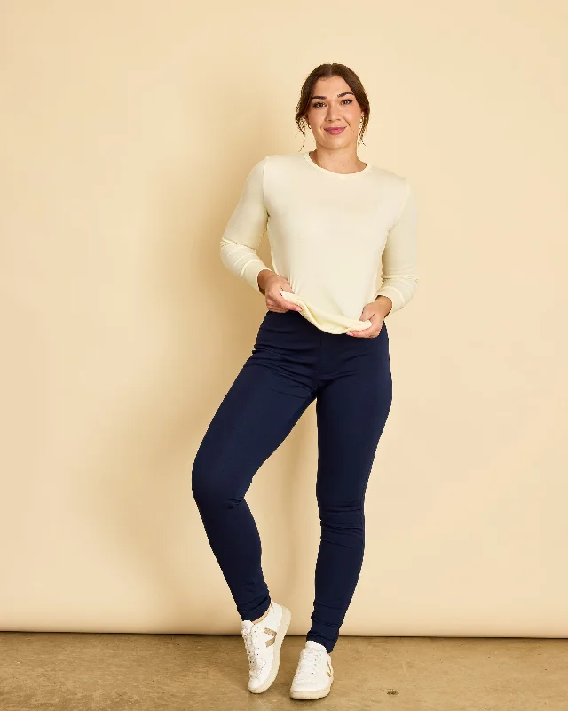 Womens Straight Leg Ponte Pant High-Waist Jeans