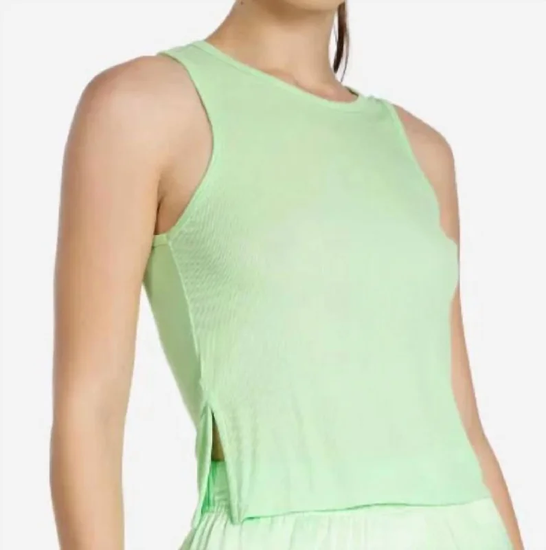 Huntington Tank Top W/ Side Slit Light Green casual tank top