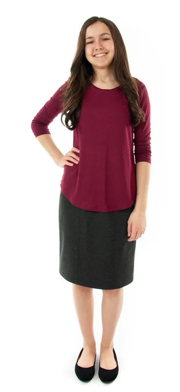 Casual Straight Knit Skirt / Juniors spandex blend skirt
