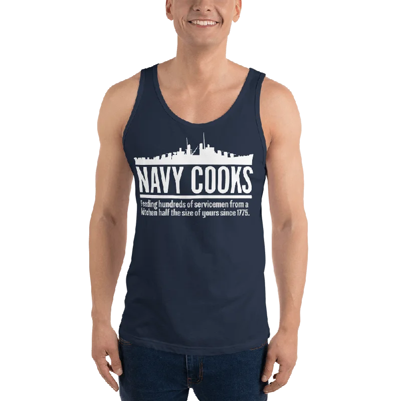 Navy Cooks Unisex Tank Top turquoise tank top