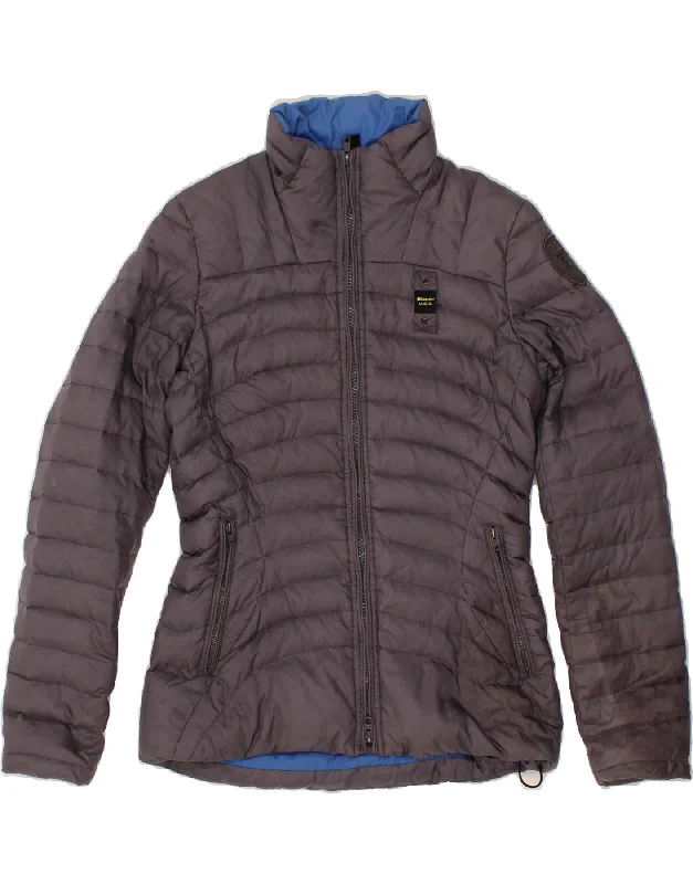 BLAUER Womens Padded Jacket UK 10 Small Grey Polyamide Wool Jacket Cashmere Jacket Tweed Jacket BLAUER Womens Padded Jacket UK 10 Small Grey Polyamide Wool Jacket Cashmere Jacket Tweed Jacket