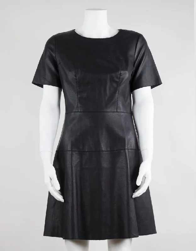 Tart Collection Black Short Sleeve Faux Leather Carla Dress Size Small Tunics Sophisticated sleek Tart Collection Black Short Sleeve Faux Leather Carla Dress Size Small Tunics Sophisticated sleek