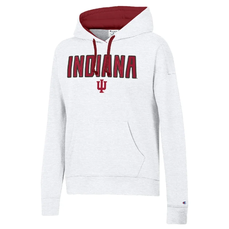 Indiana Hoodie Women's Champion White Hoodie with High-Low Hem Asymmetrical Trendy