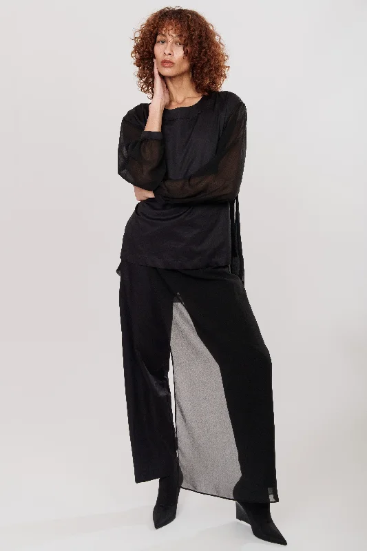 RUBY PANTS BLACK Chic Slim Fit Pants