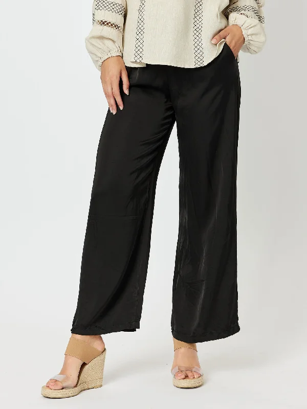 Louvre Wide Leg Pant - Black High-Waist Jeans