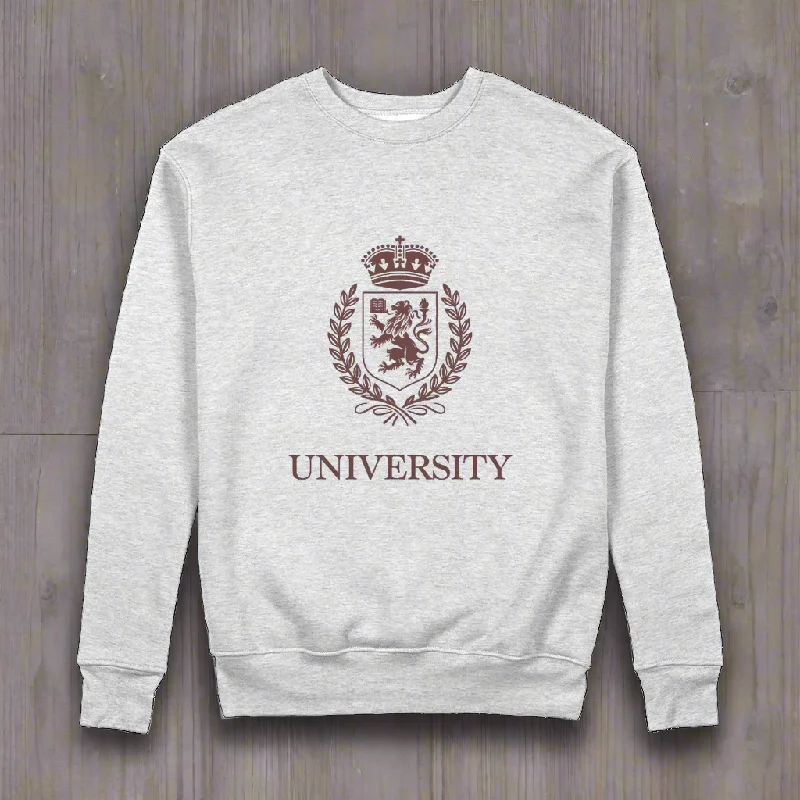 University Seal 100% Organic Cotton Graphic Sweatshirt Hoodie with Typography Text Message University Seal 100% Organic Cotton Graphic Sweatshirt Hoodie with Typography Text Message