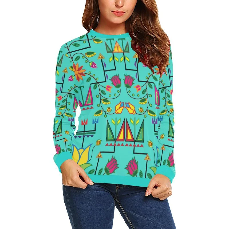 Geometric Floral Summer-Sky Crewneck Sweatshirt for Women Hoodie with Gradient Ombre Colorful Geometric Floral Summer-Sky Crewneck Sweatshirt for Women Hoodie with Gradient Ombre Colorful