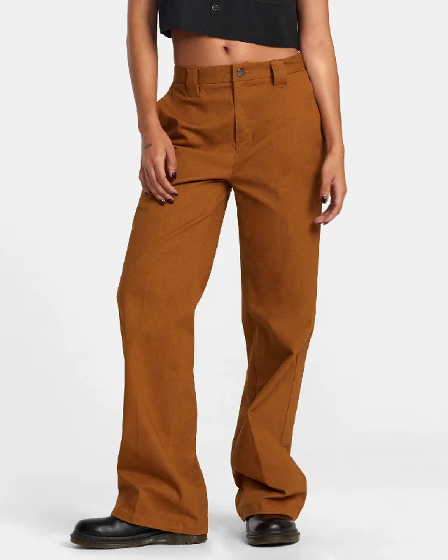 Coco Wide Leg Pants - Workwear Brown Comfortable Maternity Pants