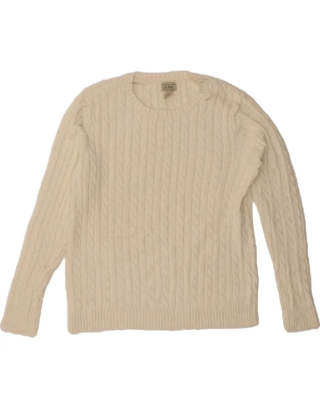 L.L.BEAN Womens Crew Neck Jumper Sweater UK 18 XL White Cotton Tailored Straight A-Line L.L.BEAN Womens Crew Neck Jumper Sweater UK 18 XL White Cotton Tailored Straight A-Line