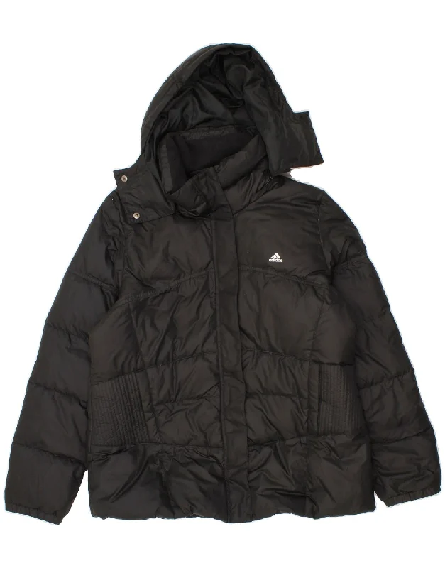 ADIDAS Womens Hooded Padded Jacket UK 20/22 XL Black Polyester Denim Jacket Leather Jacket Suede Jacket ADIDAS Womens Hooded Padded Jacket UK 20/22 XL Black Polyester Denim Jacket Leather Jacket Suede Jacket