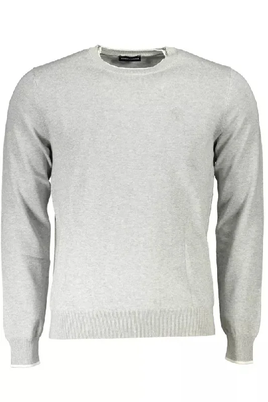 Gray Cotton Men Sweater Modern Contemporary Chic